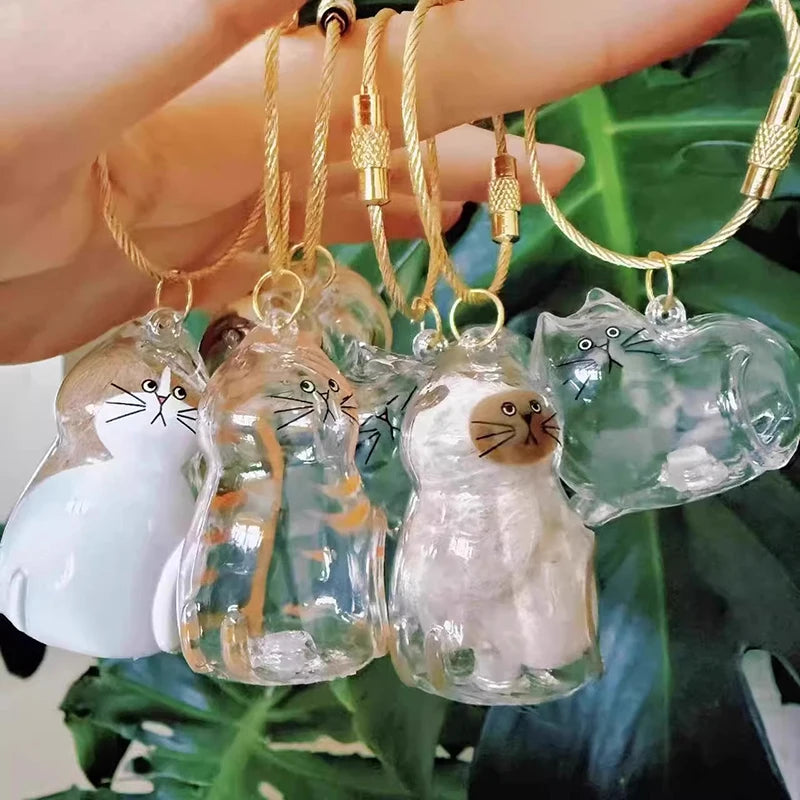 Cat Hair Memorial Keychain – Pet Fur Keepsake Storage Capsule