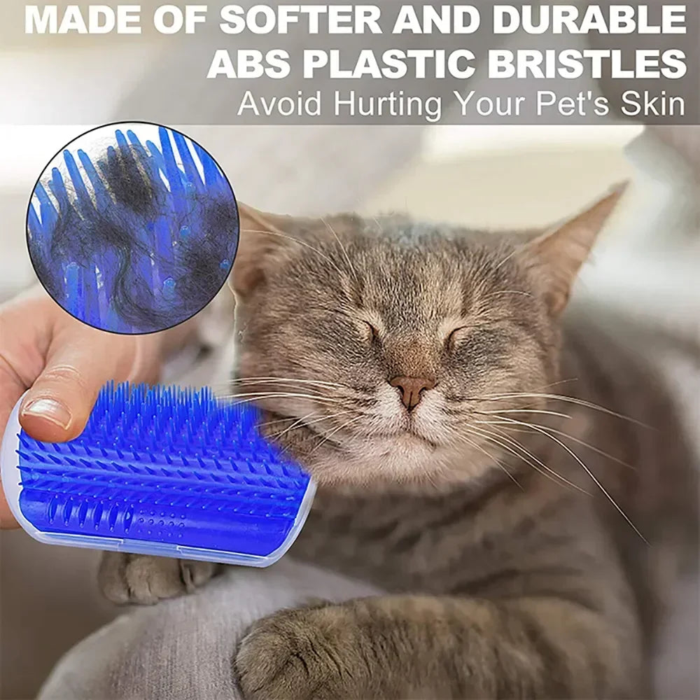 Cat Self Grooming Brush – Corner Massage Scratcher with Catnip