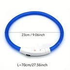 LED Dog Collar, Rechargeable Light Up Reflective Nylon Collar