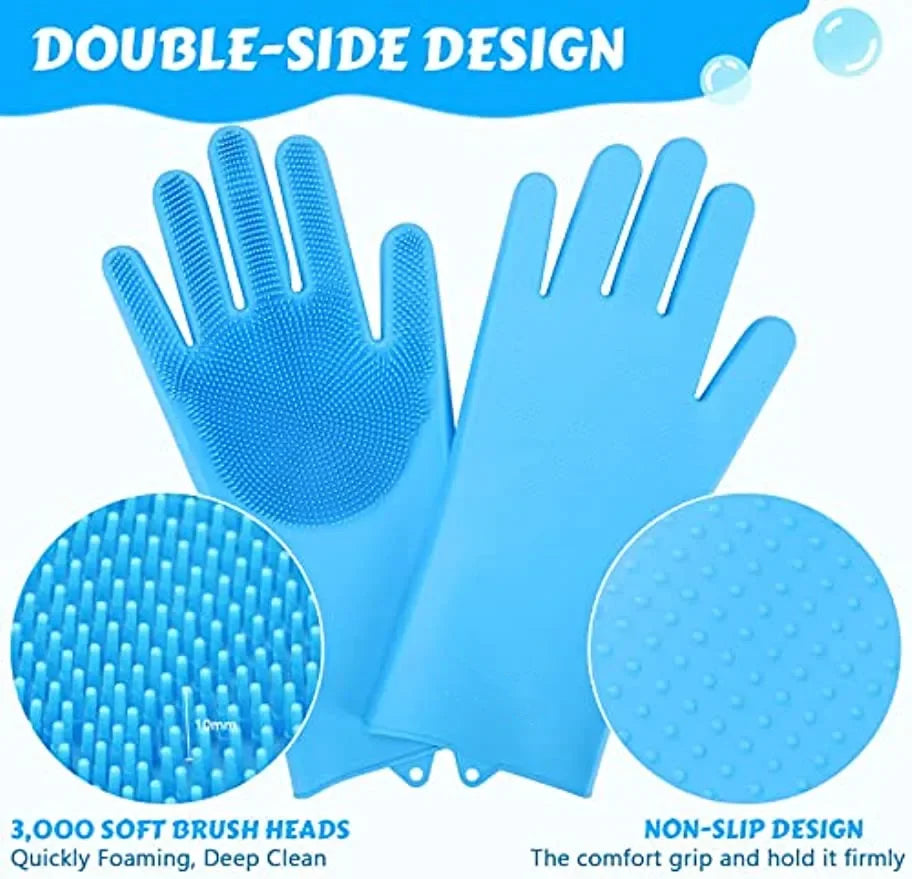 Pet Grooming Gloves, Silicone Dog & Cat Bathing Brush