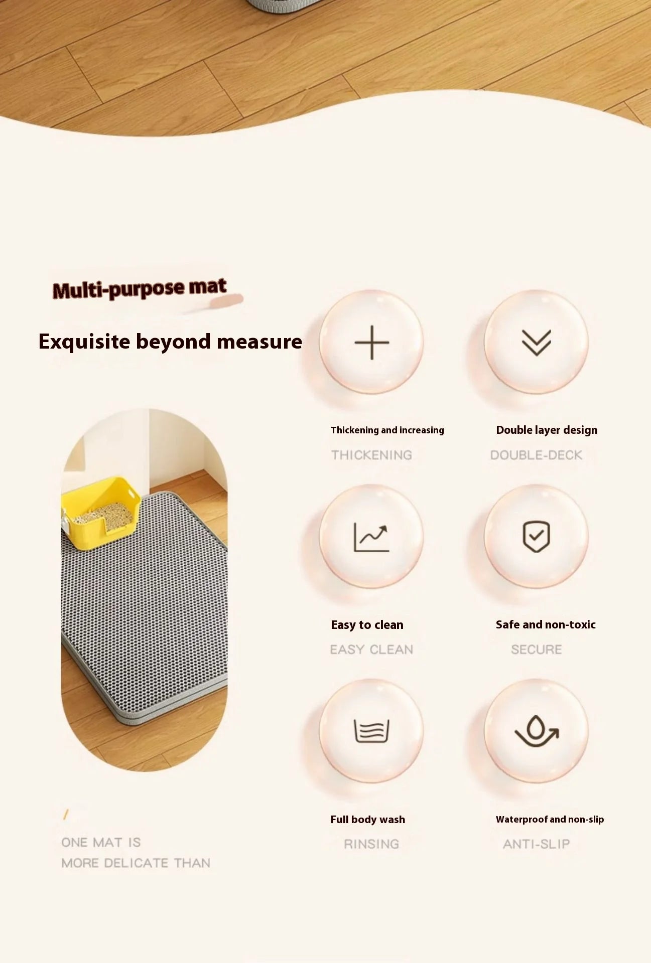 Cat Litter Mat – 2-Layer Waterproof Sand Trapping Mat