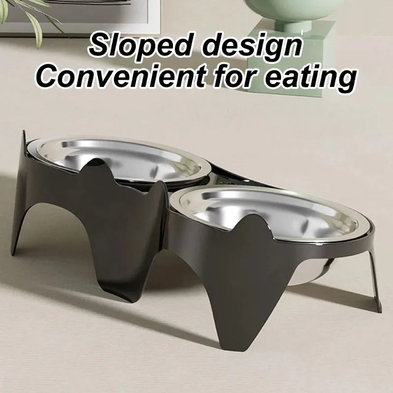 Stainless Steel Cat Bowl – Anti-Tip Food & Water Bowl for Pets