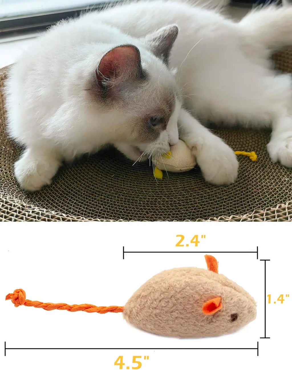 Catnip Mouse Toy for Indoor Cats – Plush Interactive Cat Toy