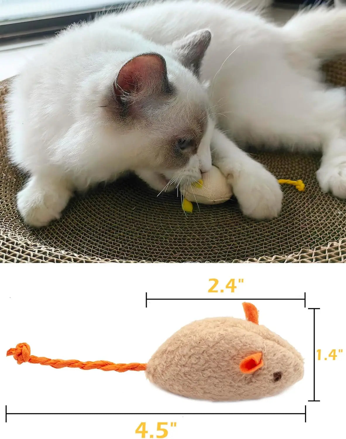 Catnip Mouse Toy for Indoor Cats – Plush Interactive Cat Toy