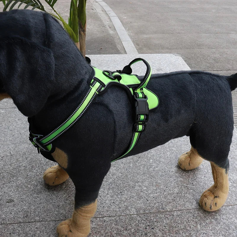 Reflective Dog Harness, Adjustable Nylon Vest with Leash