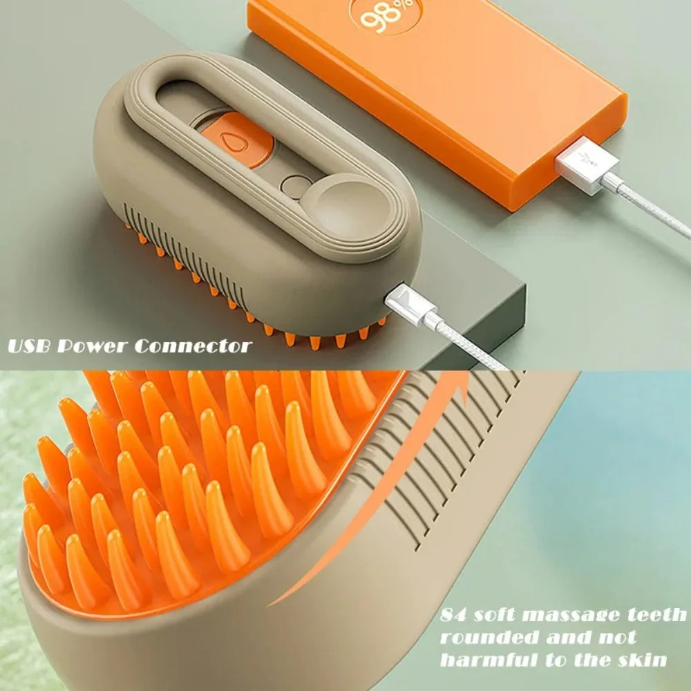 Cat Steam Brush – Electric Grooming, Massage & Deshedding Tool