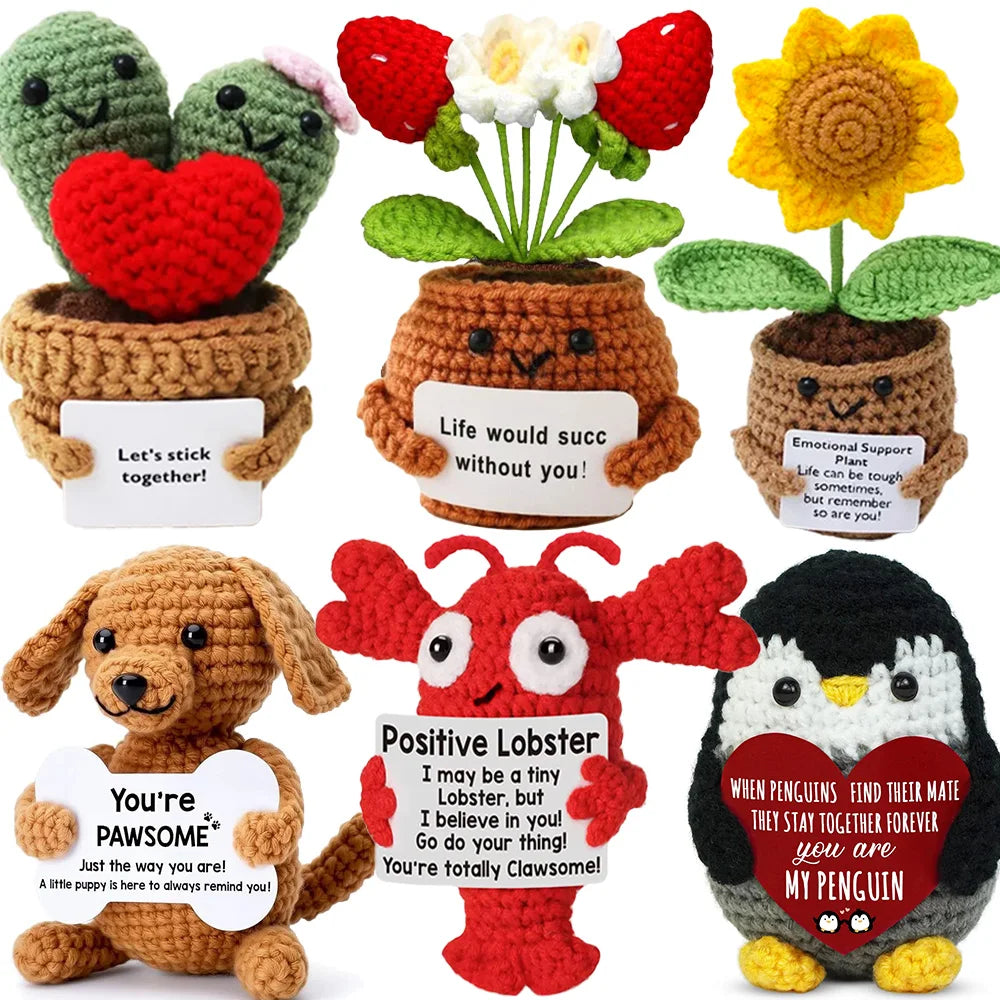 Crochet Plush Pocket Hug Doll, Handmade Mini Plush Gift