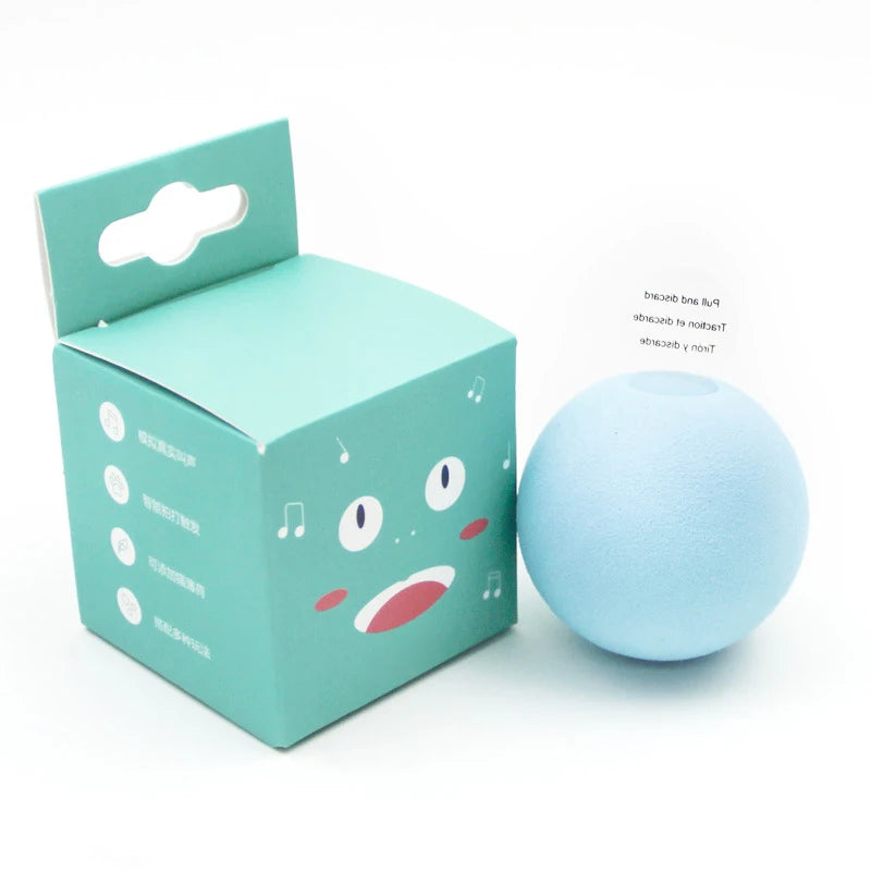 Interactive Cat Toy Plush Sound Ball with Catnip Holder
