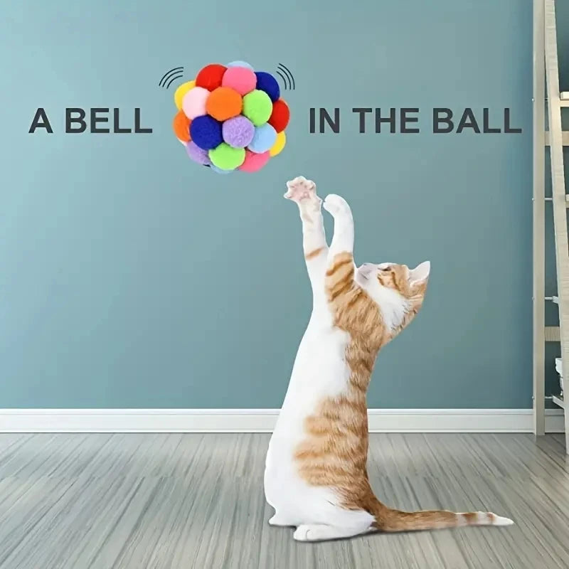 Cat Ball Toy Set – Plush, Woolen & Bell Balls for Cats