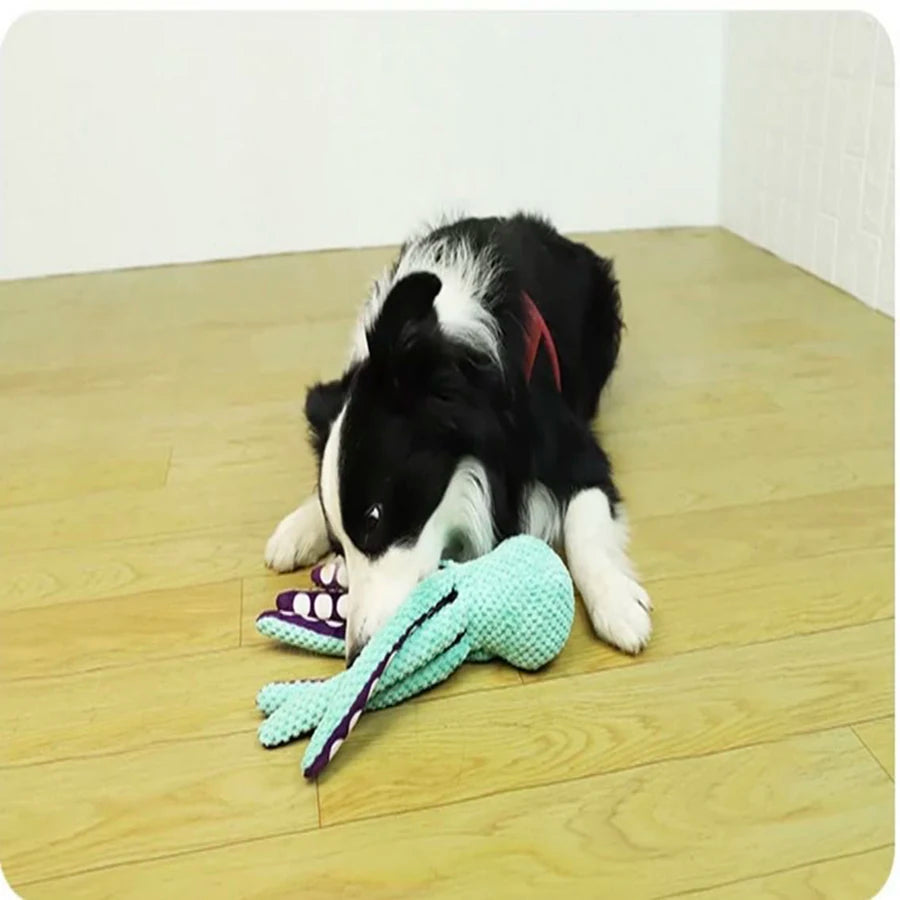 Plush Dog Toy – Octopus Squeaky Interactive Companion