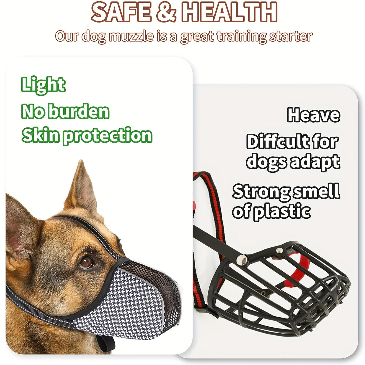 Dog Muzzle – Breathable Mesh Anti-Bark & Anti-Bite Mask