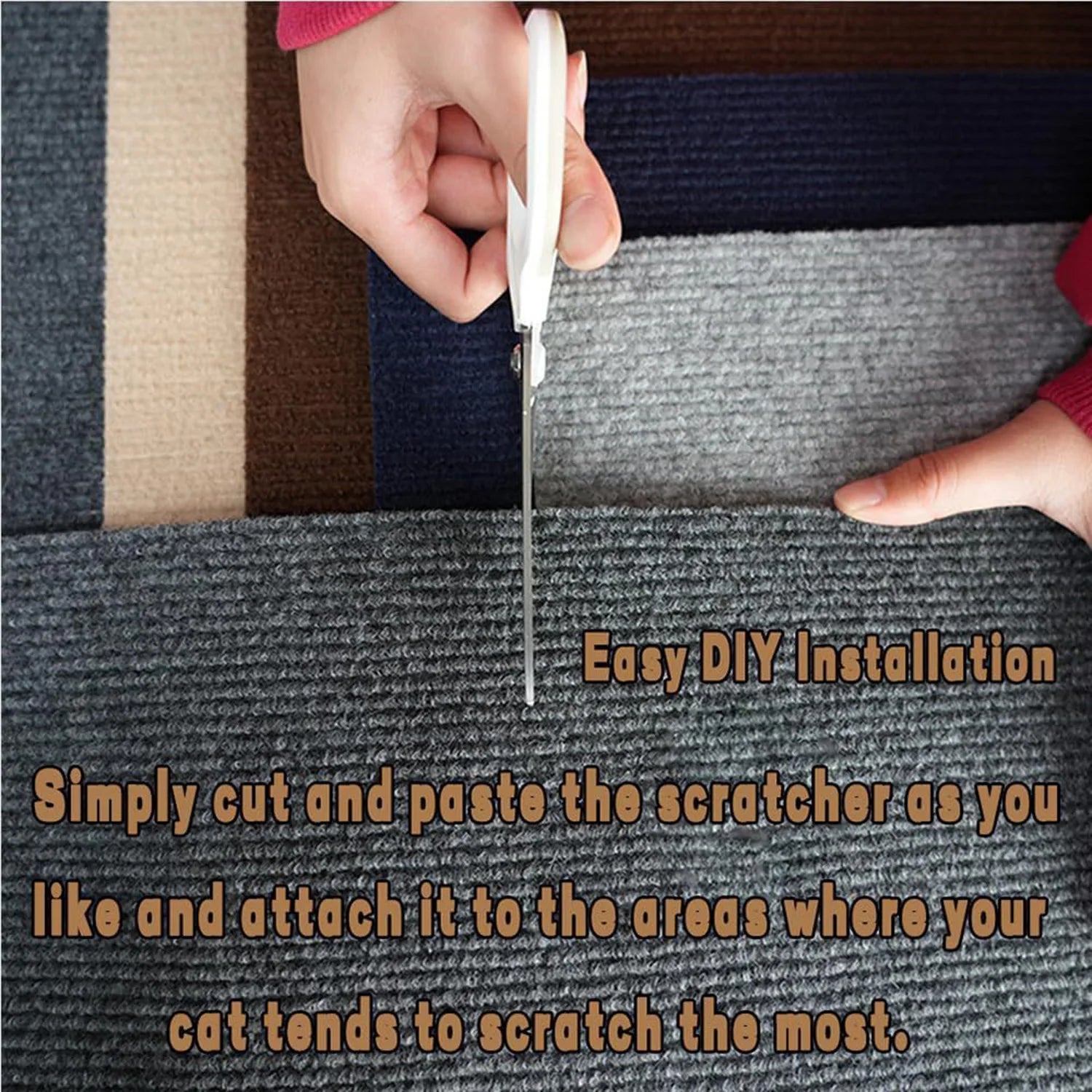 Self-Adhesive Cat Scratching Mat – Trimmable Sofa & Furniture Pad
