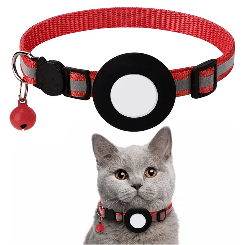 AirTag Cat Collar, Reflective Breakaway Collar With Bell