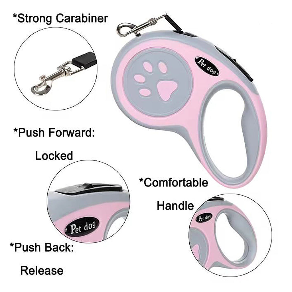 Retractable Dog Leash – 3M/5M Nylon Lead for Outdoor Walking