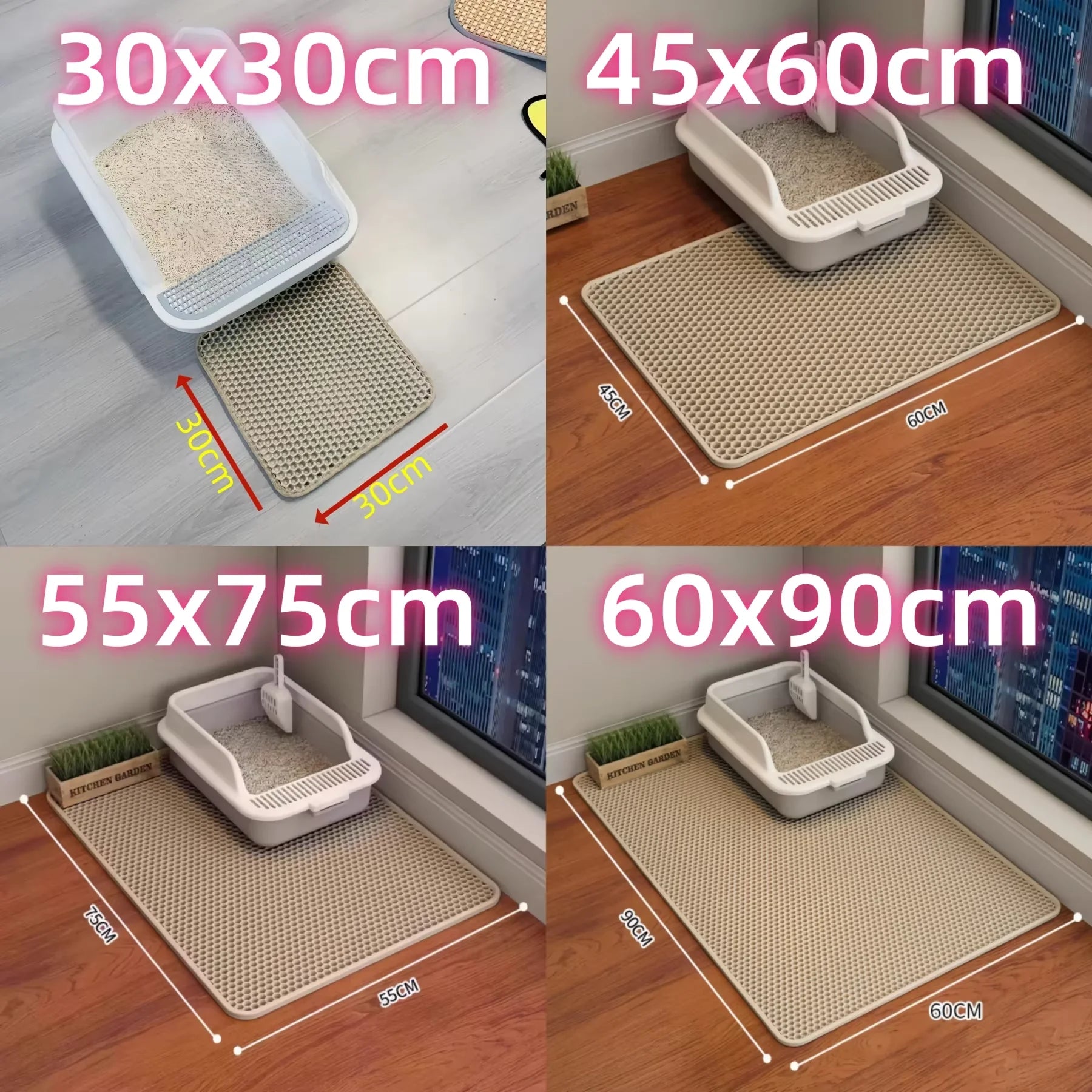 Cat Litter Mat – 2-Layer Waterproof Sand Trapping Mat