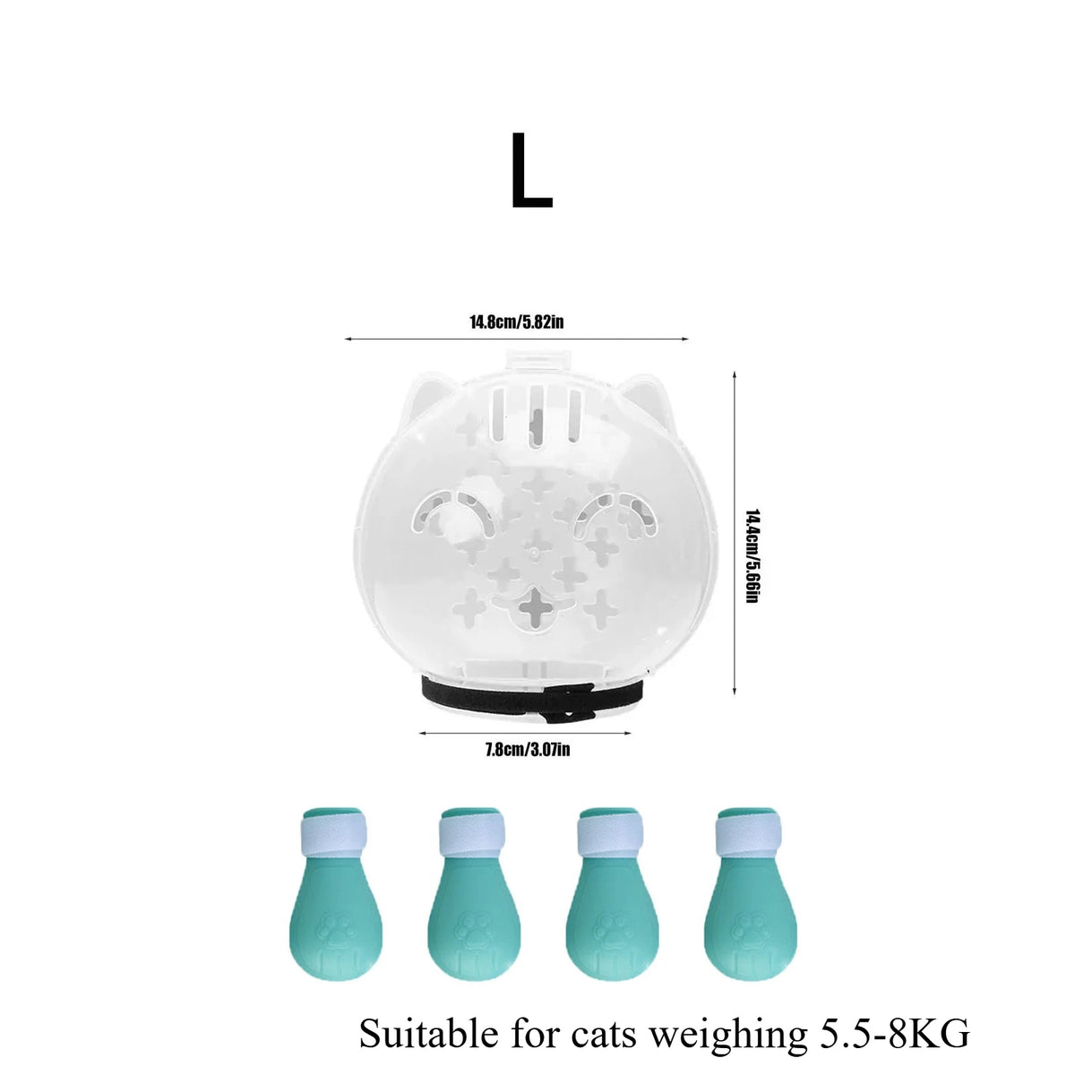 Cat Muzzle for Grooming, Anti-Bite Cover with 4 Paw Shoes