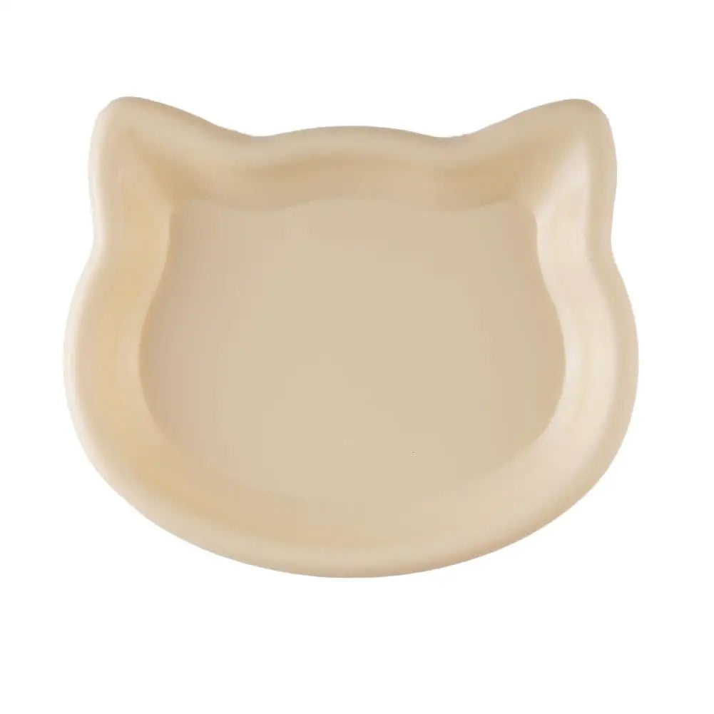 Cat Food Bowl – Shallow Plastic Cat Feeding Dish for Wet & Dry Food