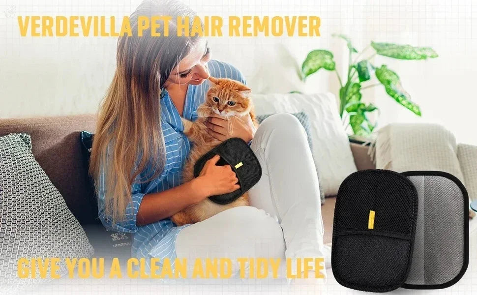 Pet Hair Removal Gloves, Reusable Grooming & Fur Cleaning Mitts