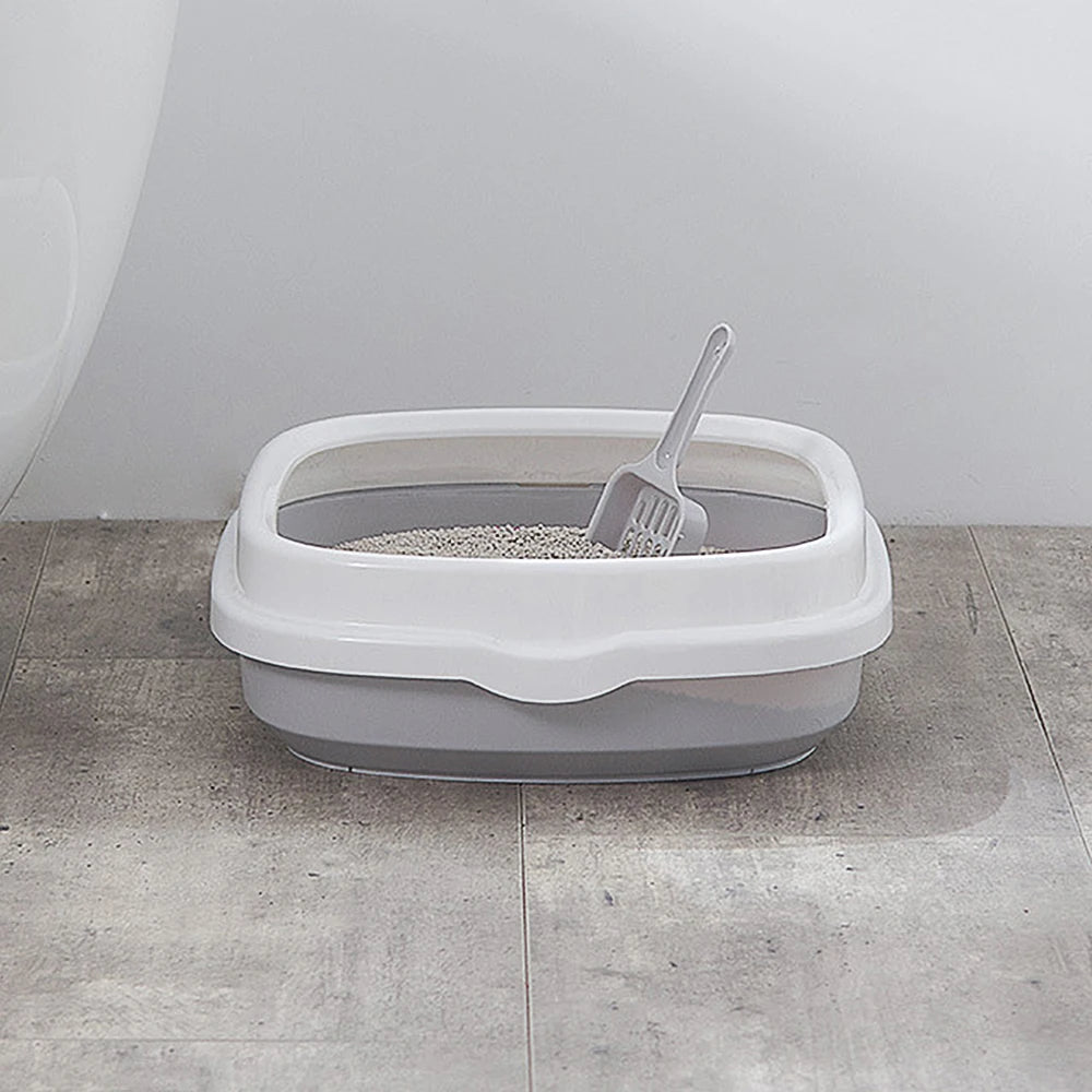 Cat Litter Box – Semi-Closed Toilet Tray with Scoop
