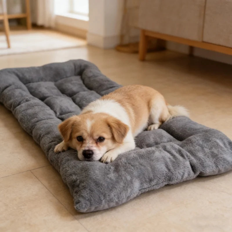 Plush Dog Bed Soft Padded Mat for Small Medium Large Dogs