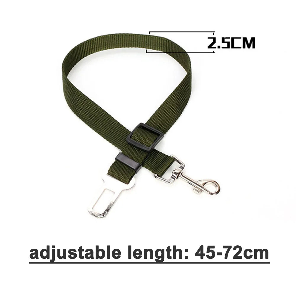 Adjustable Dog Car Seat Belt – Nylon Reflective Travel Harness