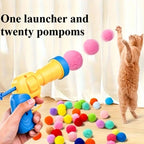 Interactive Cat Toy Playset with 20 Plush Balls for Indoor Cats