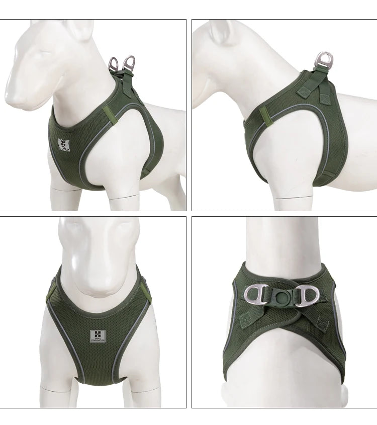 Dog Harness and Leash Set – Adjustable Reflective Puppy Harness