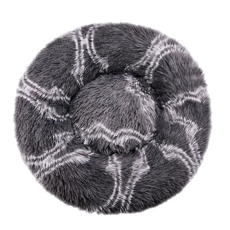Plush Dog Bed Round Soft Calming Bed for Small Large Dogs & Cats
