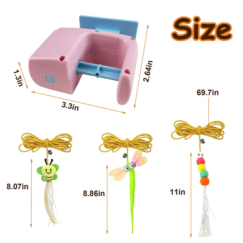 Interactive Hanging Cat Toy – Rechargeable Retractable Feather Toy