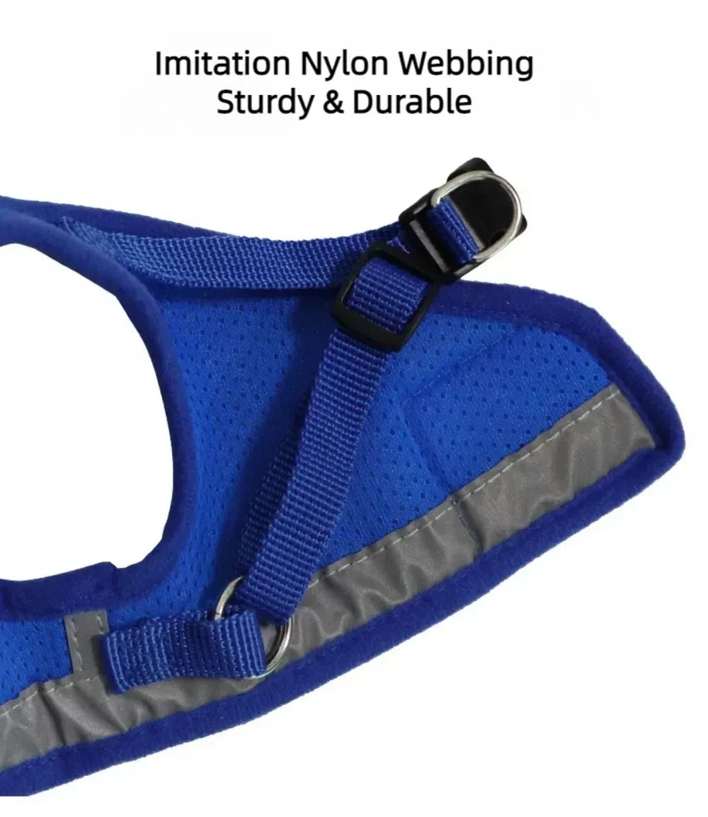 Cat Harness and Leash Set – Adjustable Reflective Mesh Vest
