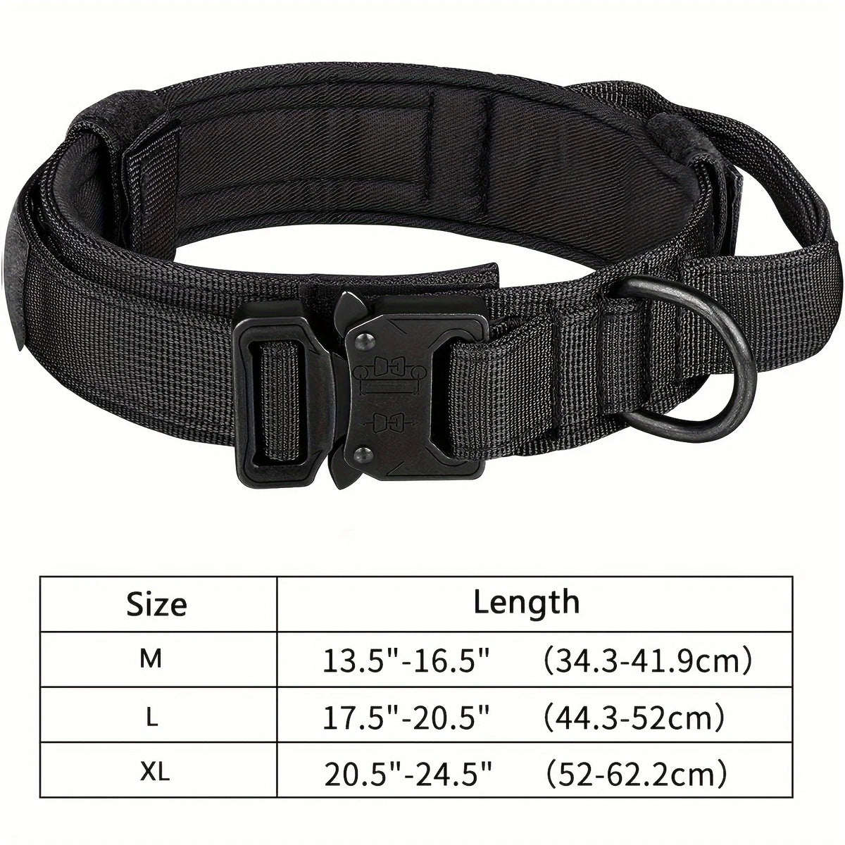 Tactical Dog Collar – Adjustable Nylon Training Collar with Handle