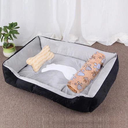 Large Dog Bed – Warm Square Pet Nest for Dogs & Cats