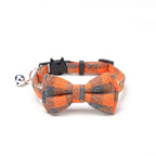 Breakaway Cat Collar with Bell – Plaid Bow Tie Adjustable Collar