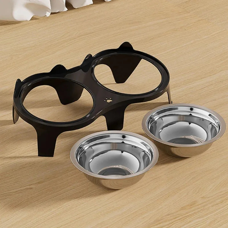 Stainless Steel Cat Bowl – Anti-Tip Food & Water Bowl for Pets