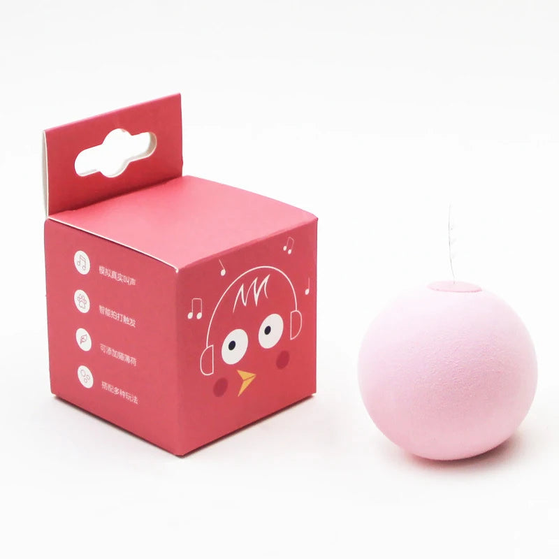 Interactive Cat Ball Toy with Touch Sounds and Catnip Compartment