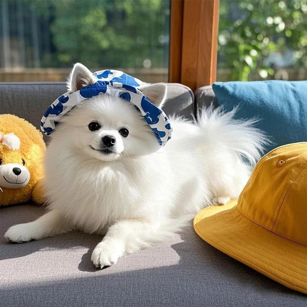 Dog Sun Hat Adjustable Bucket Hat for Summer Outdoor Walks