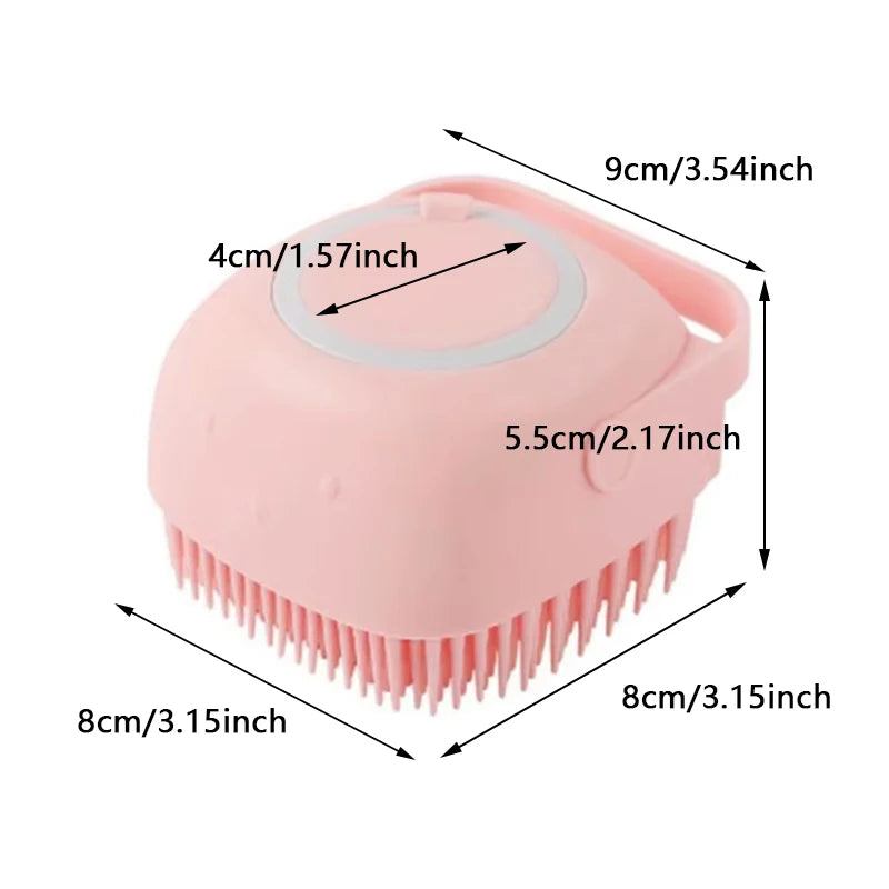 Dog Bathing Brush – Silicone Shampoo Dispenser & Massage Tool