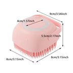 Dog Bathing Brush with Shampoo Dispenser, Soft Silicone Pet Grooming Tool