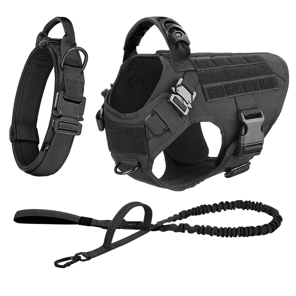 Large Dog Harness and Leash Set, Adjustable Padded Walking Vest