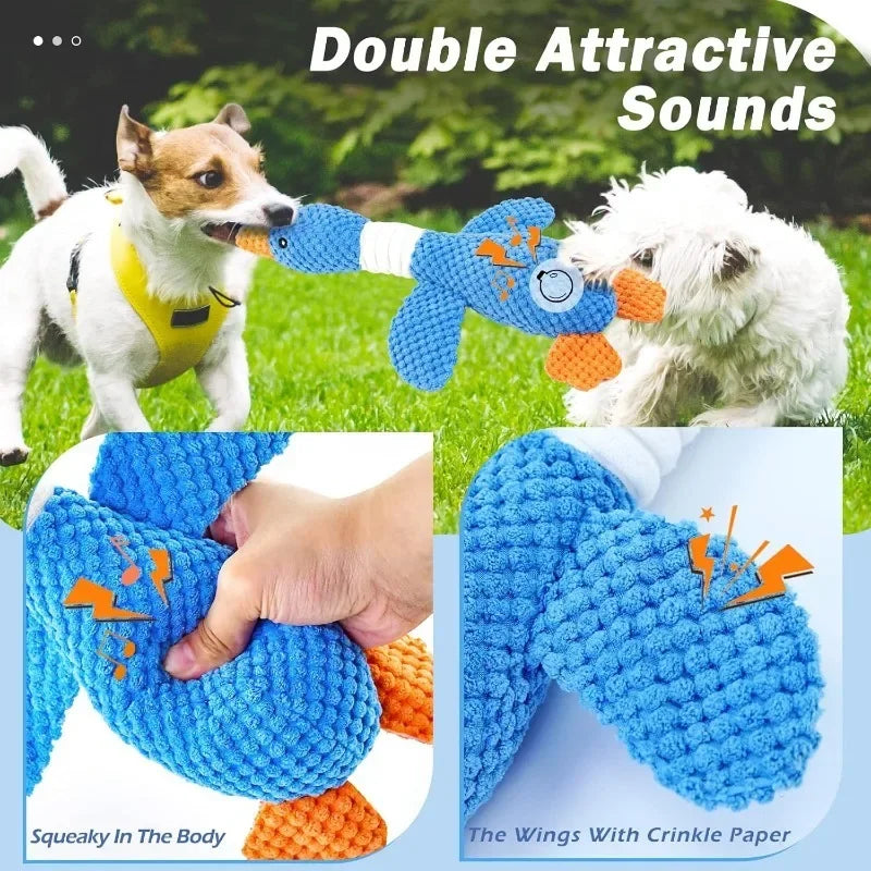 Plush Dog Toy – Goose Shaped Soft Chew & Play Toy