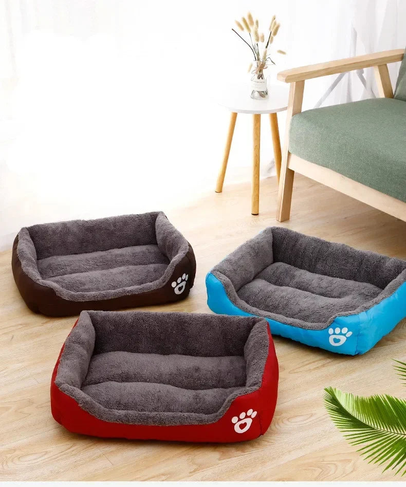 Large Dog Bed – Warm Square Pet Nest for Dogs & Cats