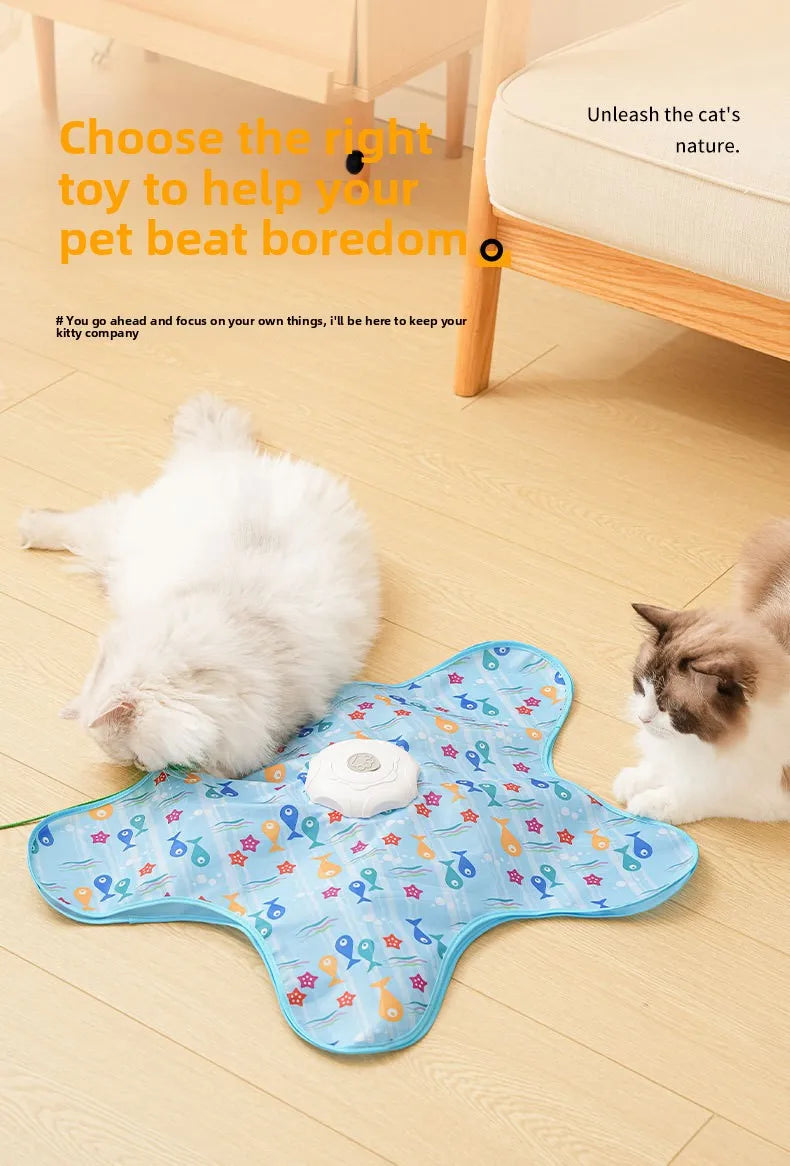 Automatic Hide and Seek Cat Toy – Moving Feather Interactive Toy