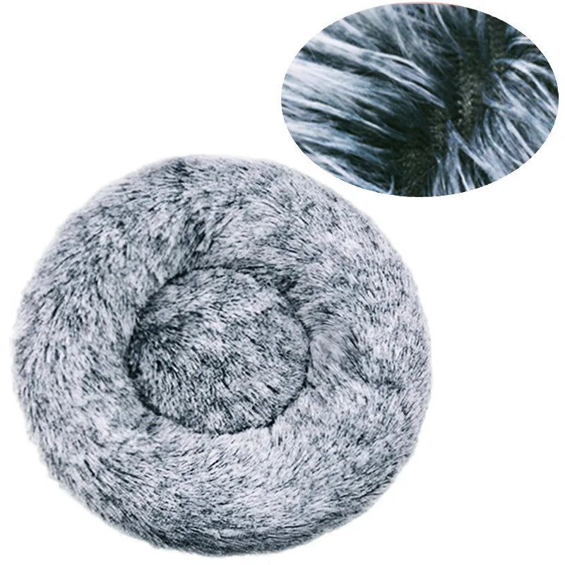 Plush Dog Bed Round Soft Calming Bed for Small Large Dogs & Cats