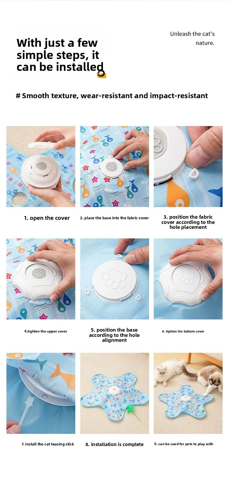 Automatic Hide and Seek Cat Toy – Moving Feather Interactive Toy