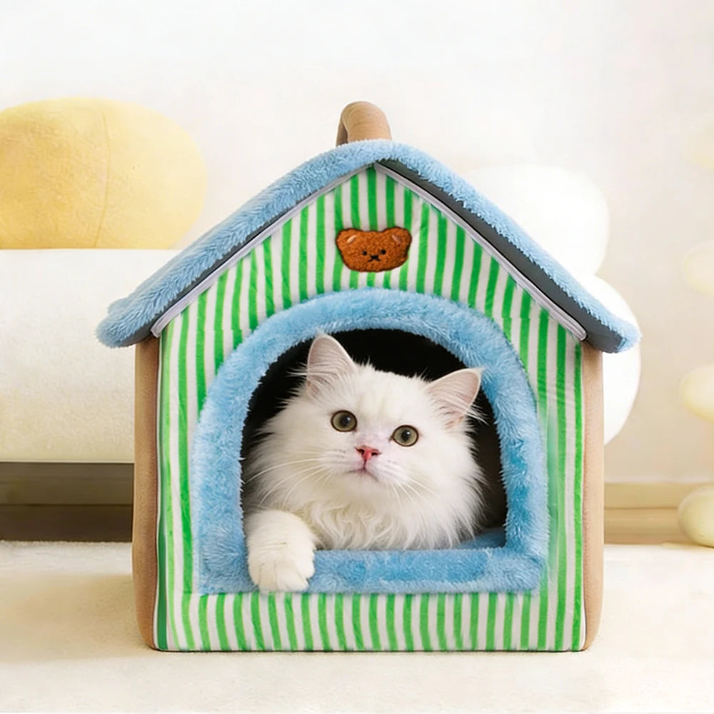 Foldable Cat House – Washable Cave Bed for Cats & Small Dogs