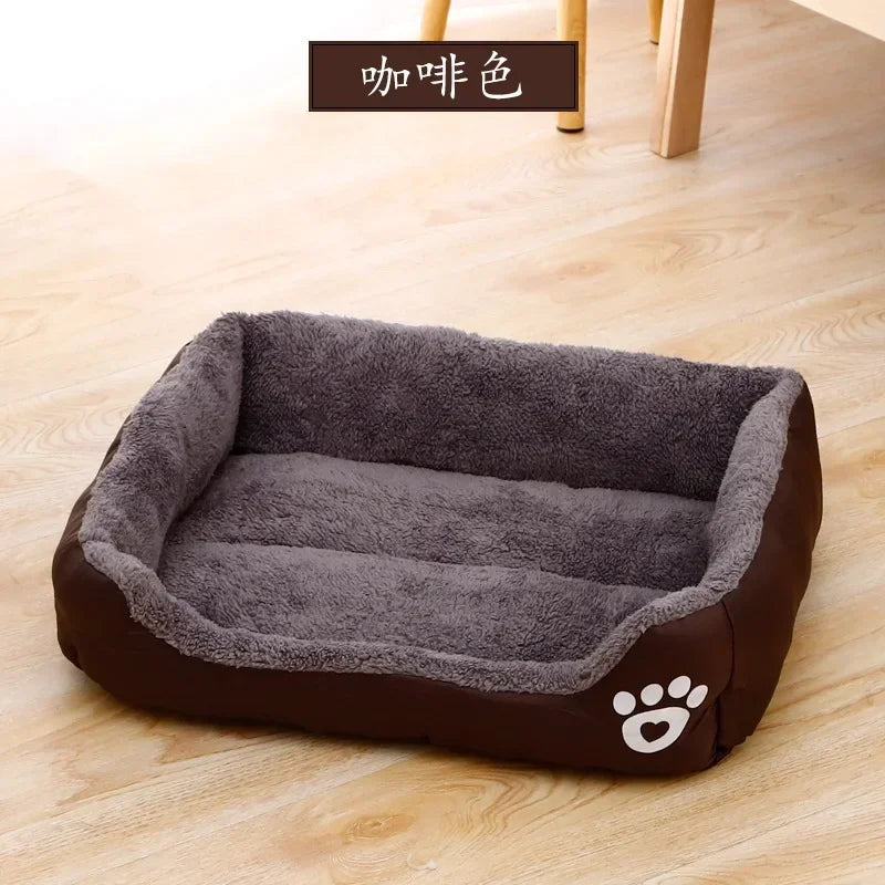 Large Dog Bed – Warm Square Pet Nest for Dogs & Cats