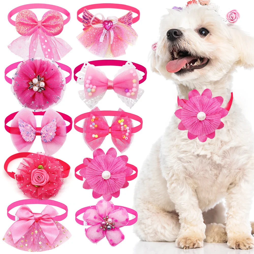Pet Bow Collar Adjustable Lace Dog & Cat Necktie Set