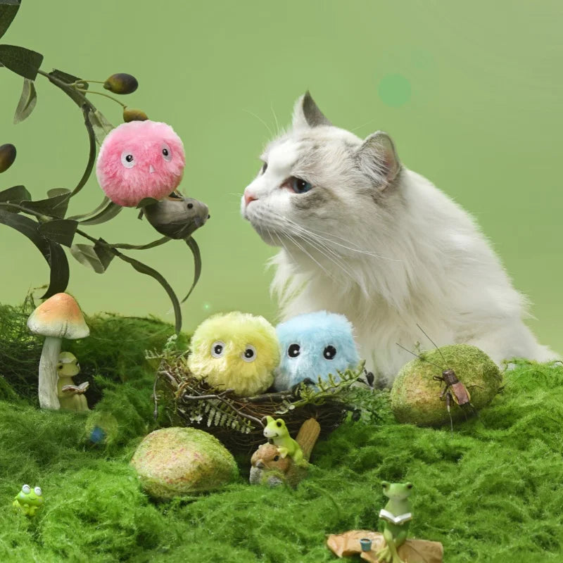 Interactive Cat Toy Ball – Plush Catnip Squeaky Toy