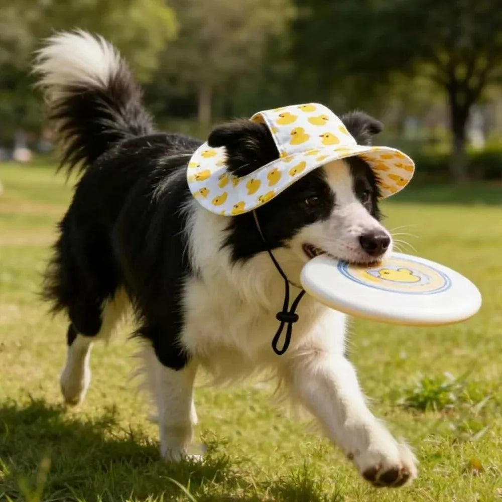 Dog Sun Hat Adjustable Bucket Hat for Summer Outdoor Walks