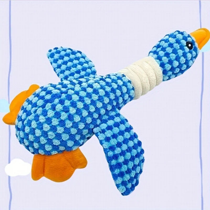 Plush Dog Toy – Goose Shaped Soft Chew & Play Toy